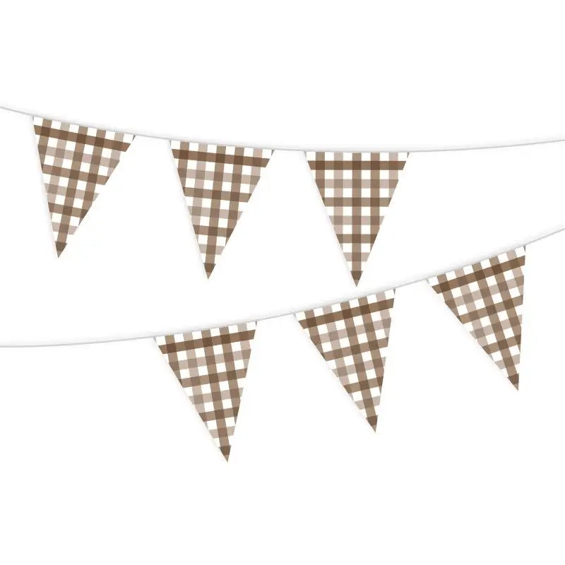 Teddy Brown Gingham Paper Bunting