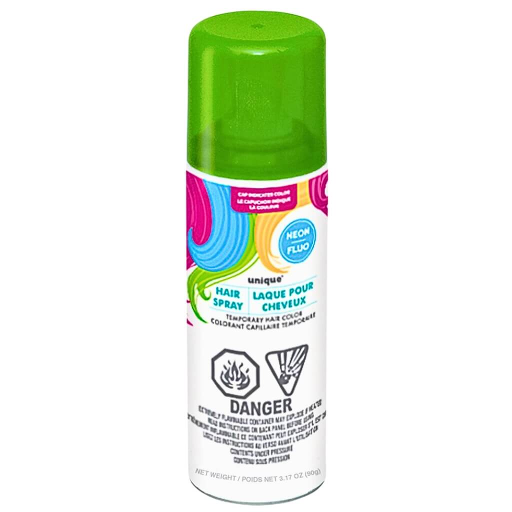 Neon Green Hair Spray for costume and neon-themed parties
