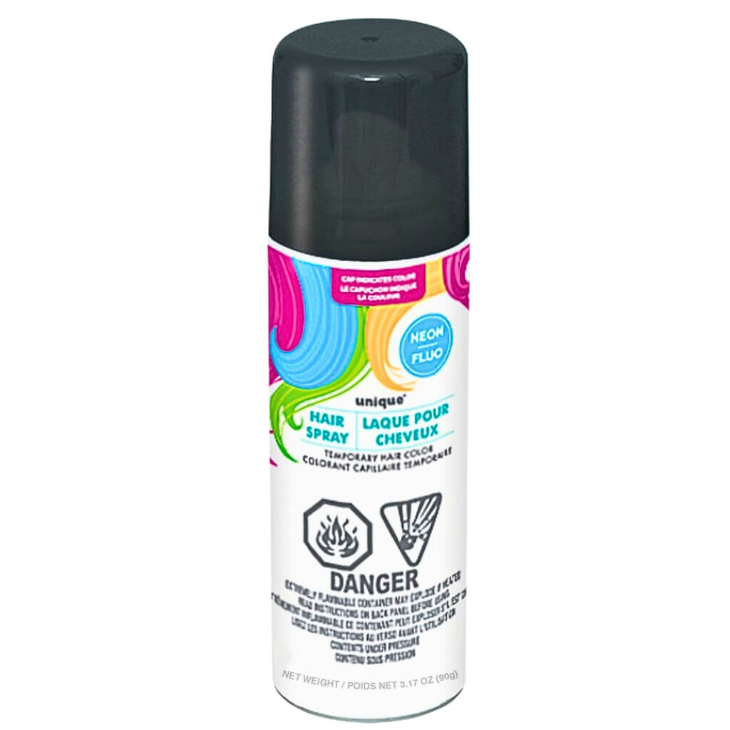 Neon Black Hair Spray for Halloween and costume parties