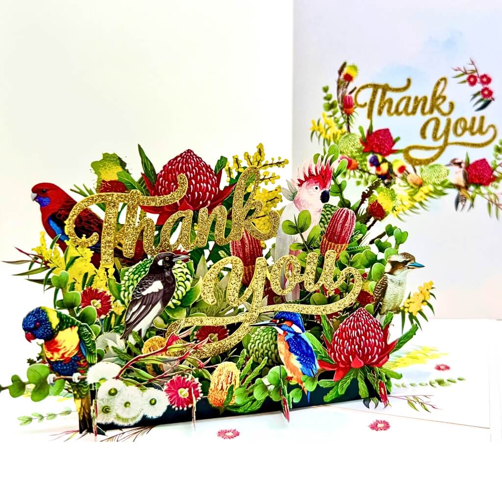 Thank you Australian native flowers 3D pop up card