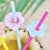 tiki tropics Hawaiian Paper Party Straws with Flower Toppers 16pk