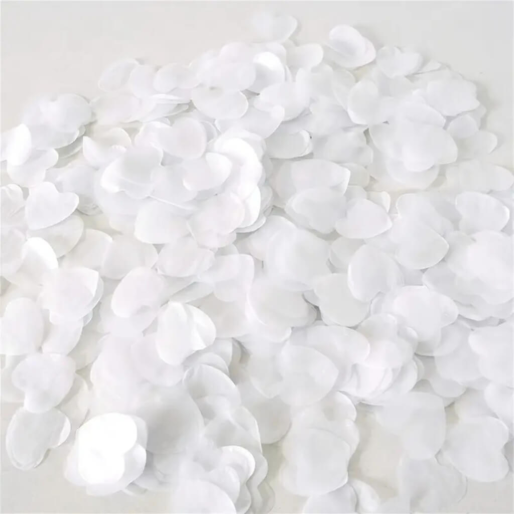 20g 1.5cm Heart Shaped Tissue Paper Confetti Table Scatters - White