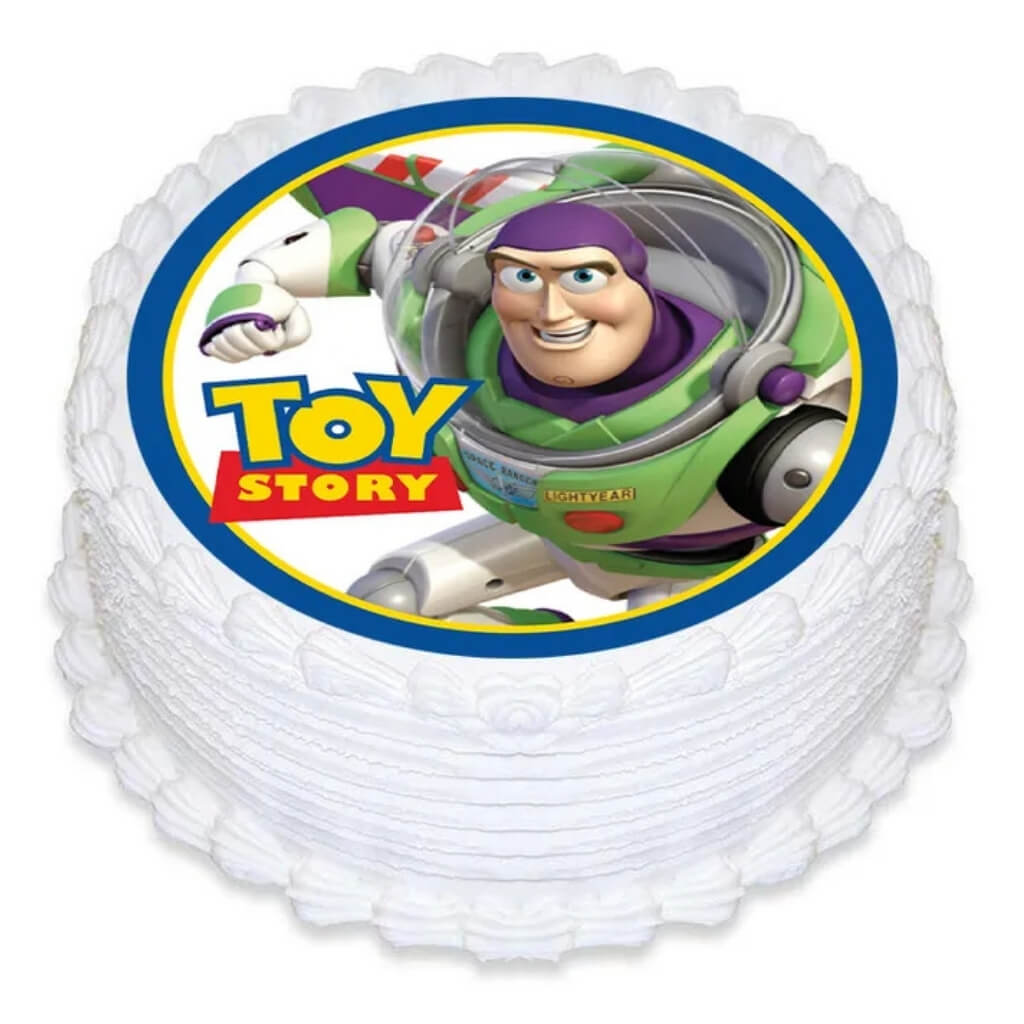 Toy Story Buzz Lightyear round edible cake image 16cm for birthday cakes