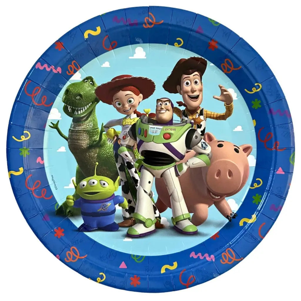 Toy Story paper plates featuring Woody Buzz Jessie and Rex