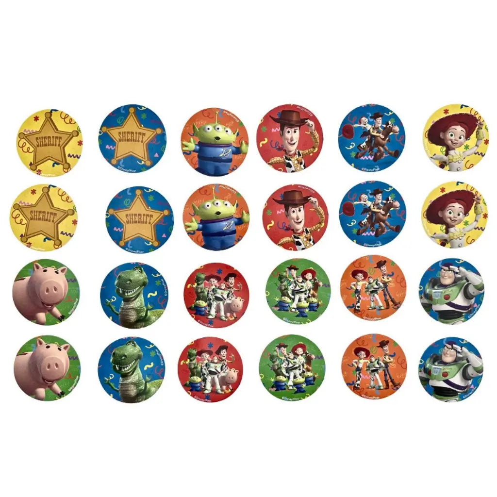Toy Story stickers with Woody Buzz Lightyear Rex characters