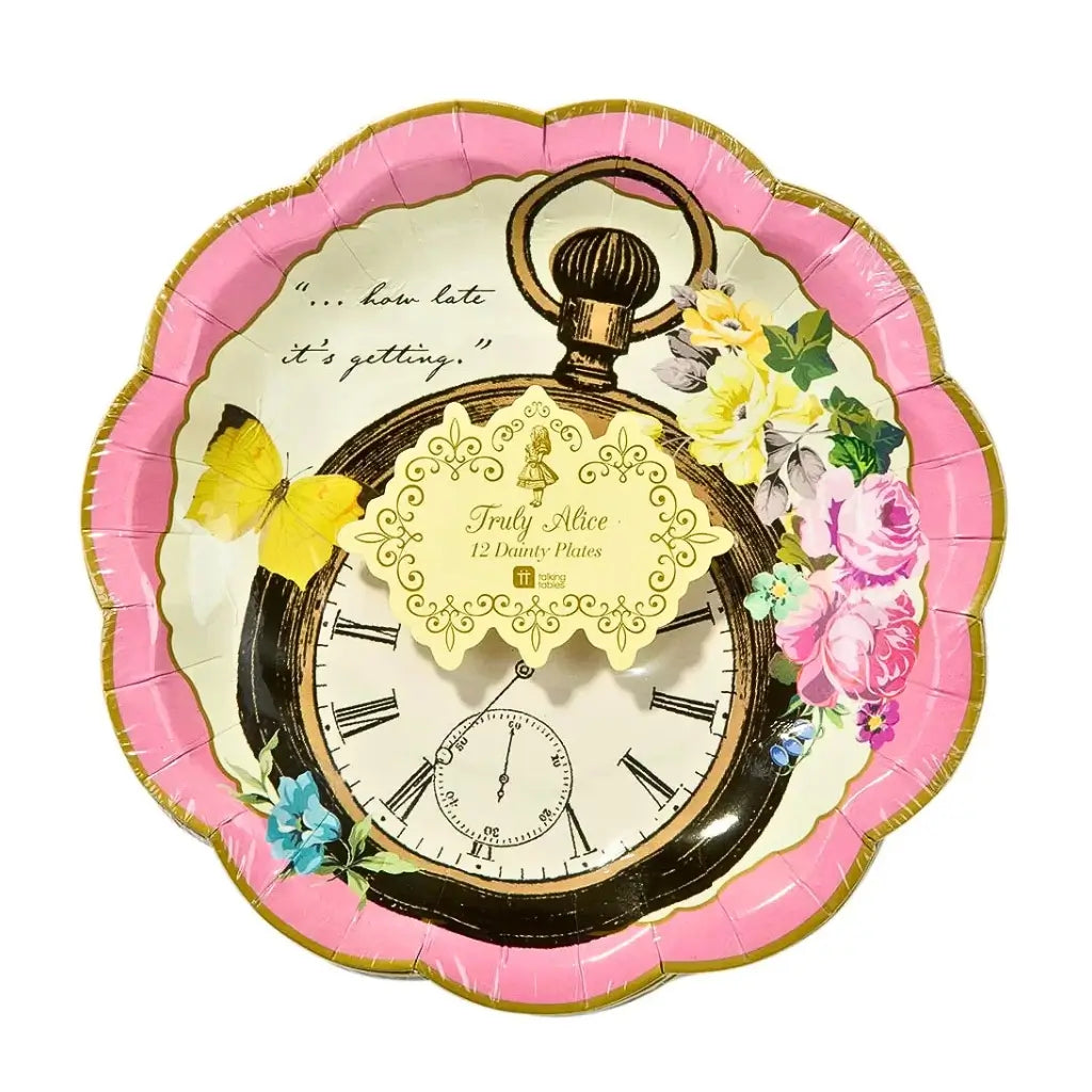Alice in Wonderland illustrated small dessert plates 12 pack