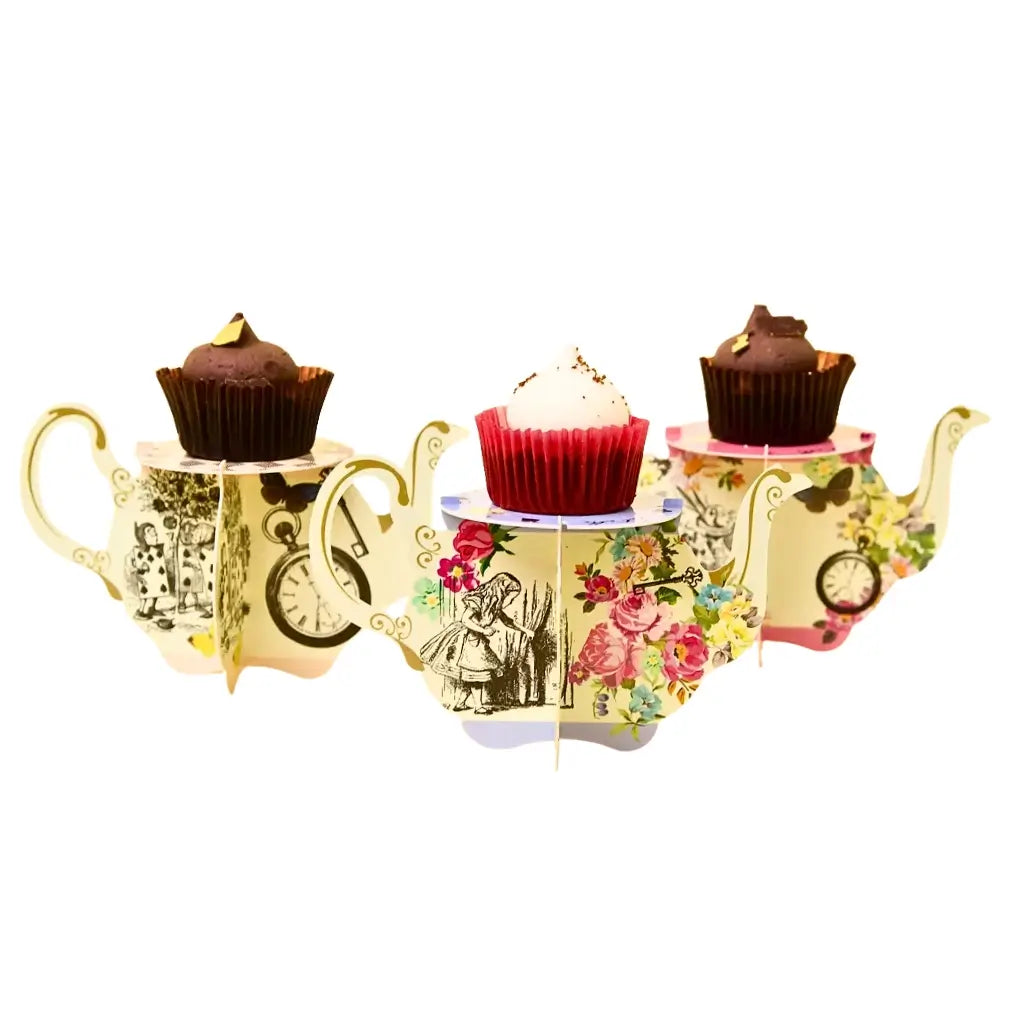 Talking Tables Truly Alice Teapot Cupcake Stands 6pk