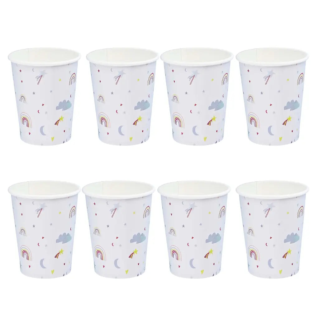 Under the sea mermaid paper cups with iridescent foil finish for magical parties