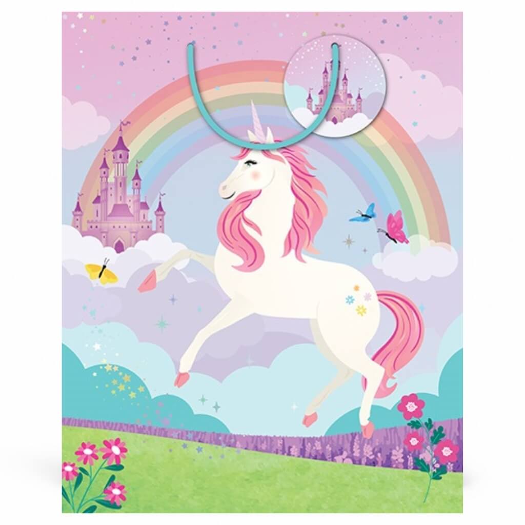 Unicorn rainbow large gift bag girls party