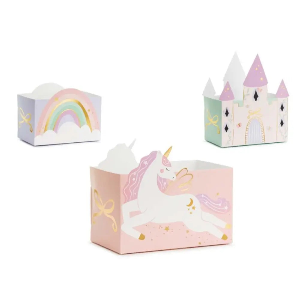 pastel Rainbow unicorn party treat boxes