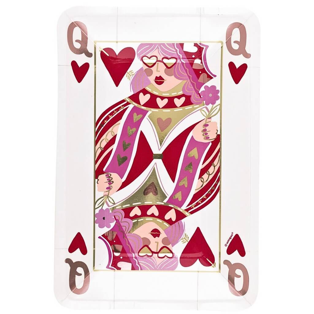 Red & Pink Queen of Hearts appetizer plates