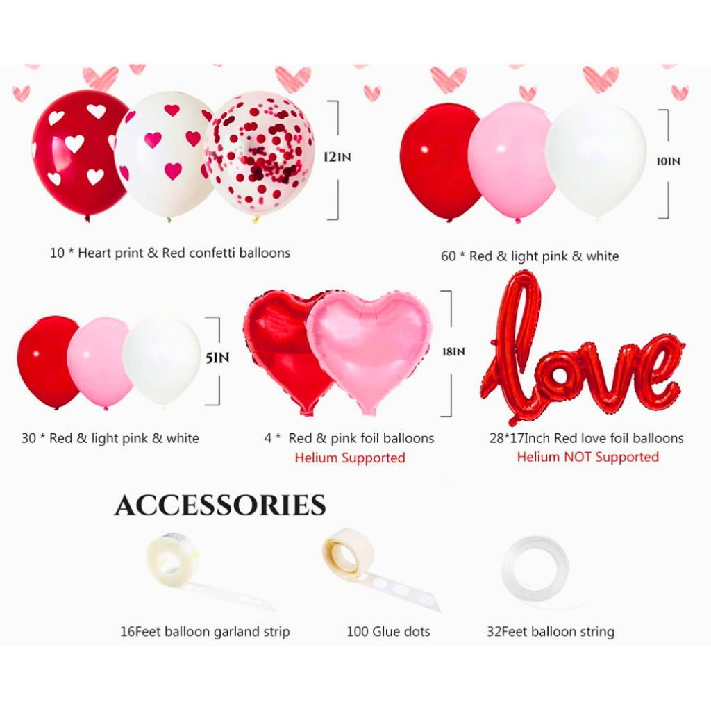 Valentine's Day Balloon Garland DIY Kit 125pk