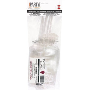 Blood Bag Drink Pouch Kits 8pk – Halloween Vampire & Zombie Party Props