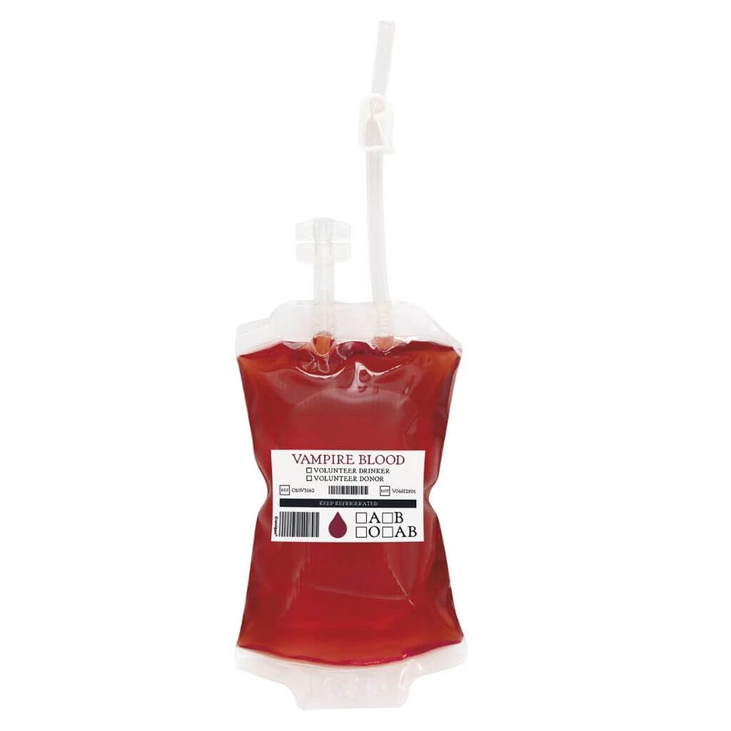 Blood Bag Drink Pouch Kits 8pk – Halloween Vampire & Zombie Party Props