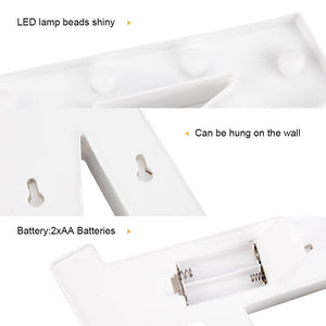 LED Light Up Alphabet Letter & Number Sign - Warm White, Battery Operated