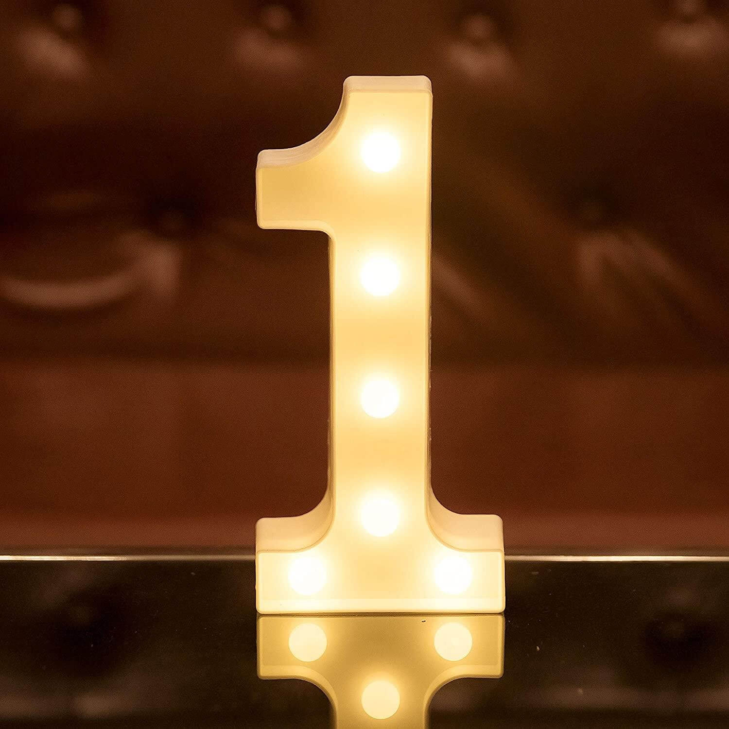 Warm White LED Light Up Number Sign Australia