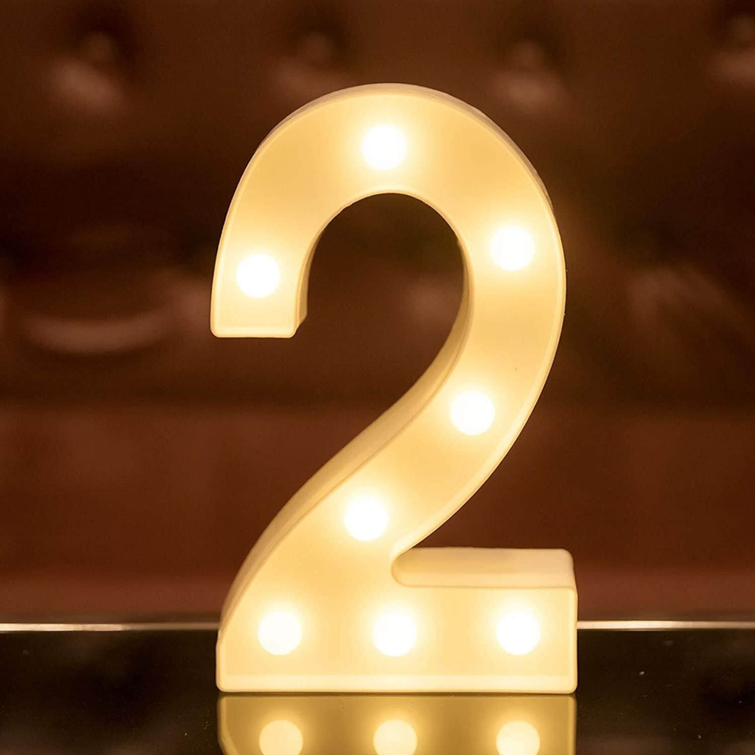 Warm White LED Light Up Number Sign | Online Party Supplies Australia