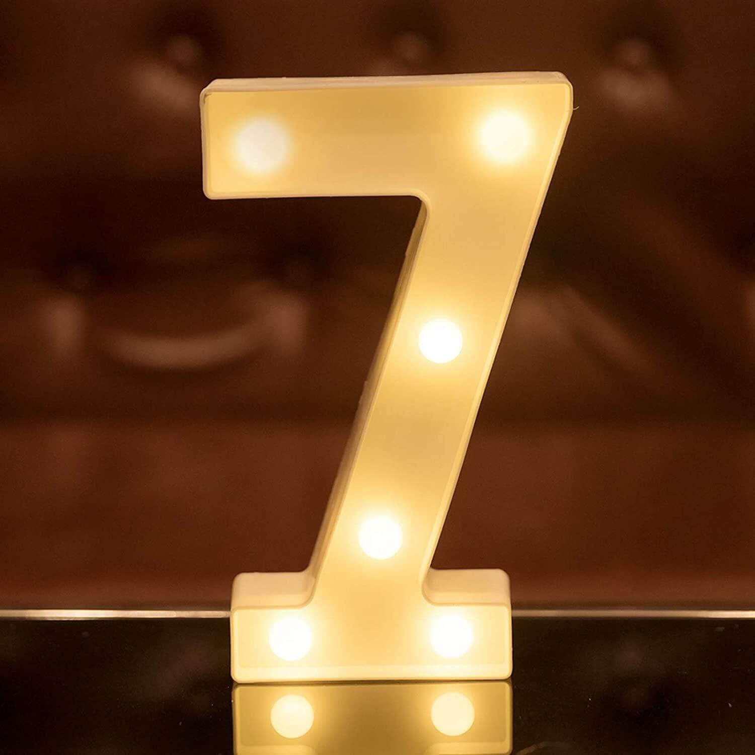 Warm White LED Light Up Number Sign | Online Party Supplies Australia