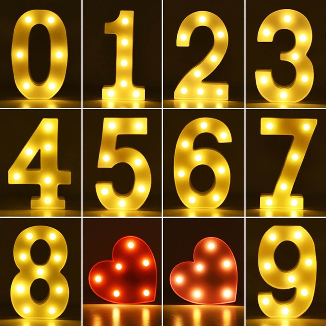 Warm White LED Light Up Number Sign Australia