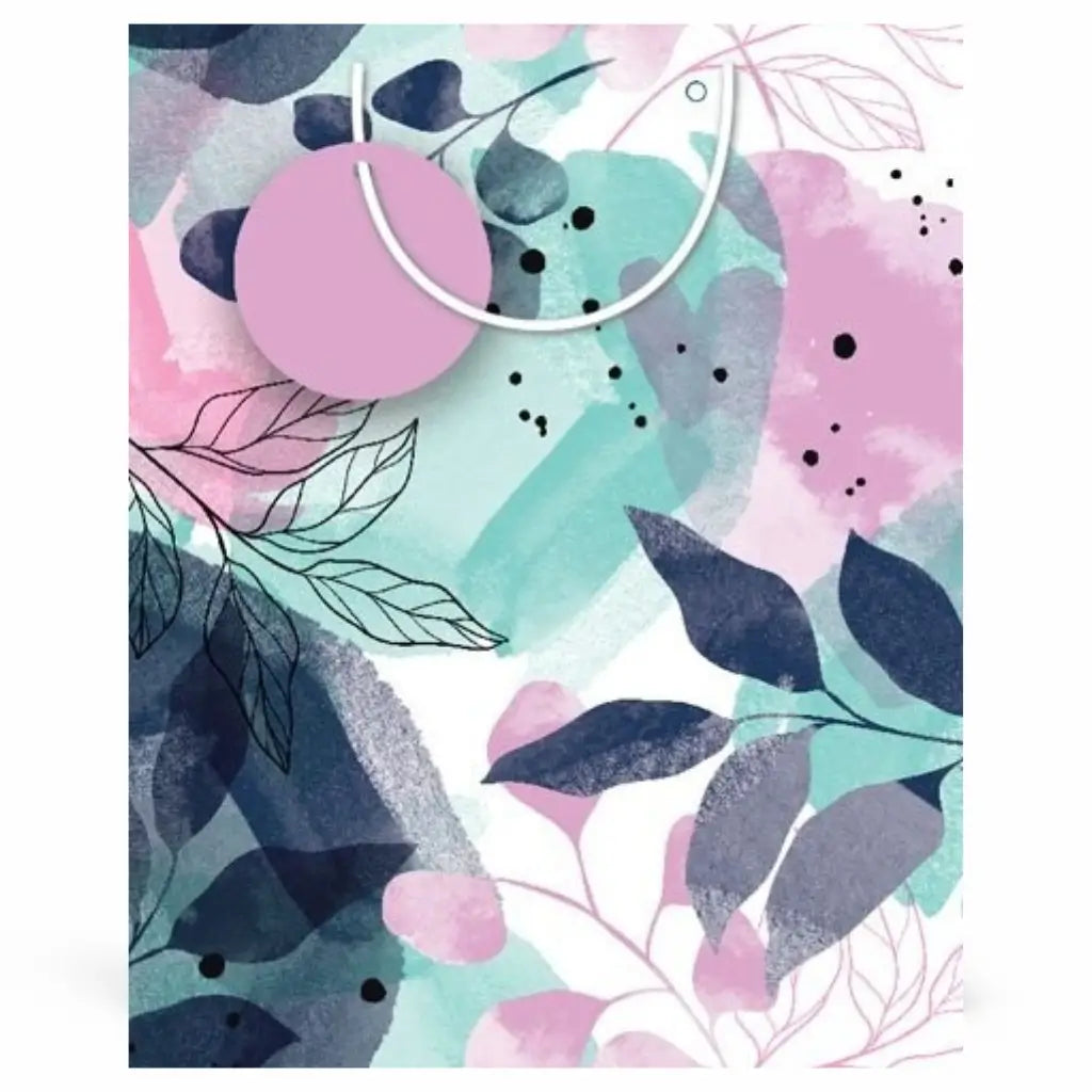 Medium gift bag with watercolour floral design