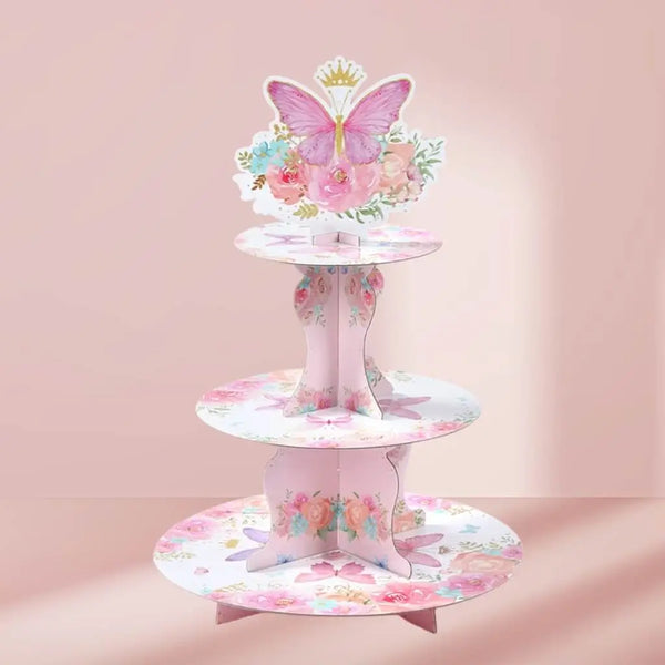Birthday Cake Cardboard Three Tier Cake Stand Pattern Card Cake