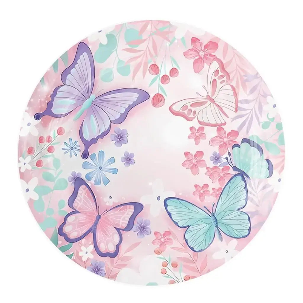 Watercolour Floral Butterfly Dinner Paper Plates 22cm 10pk