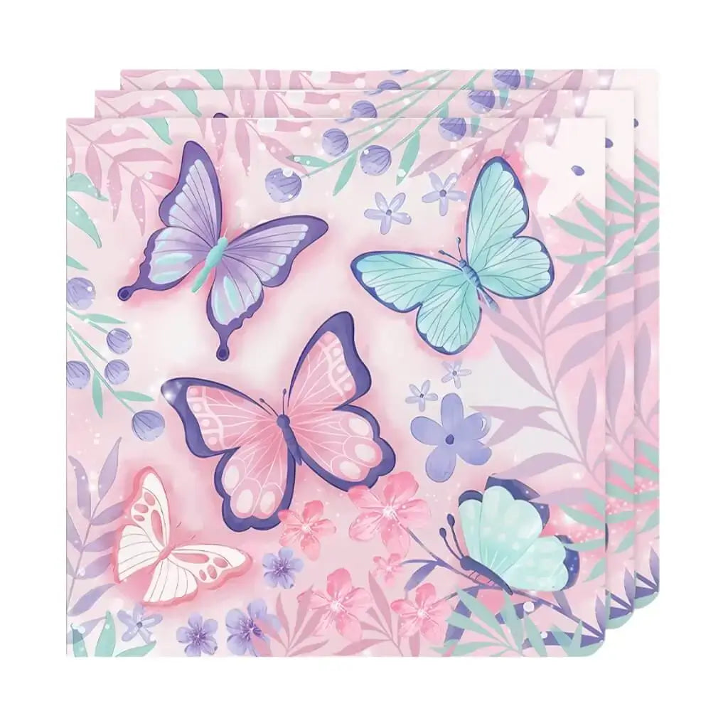 Watercolour Floral Butterfly Paper Lunch Napkins 20pk