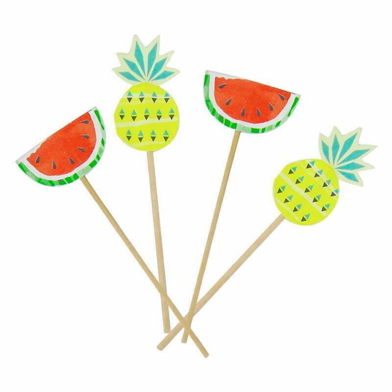 Watermelon & Pineapple Cupcake Picks 12 Pack