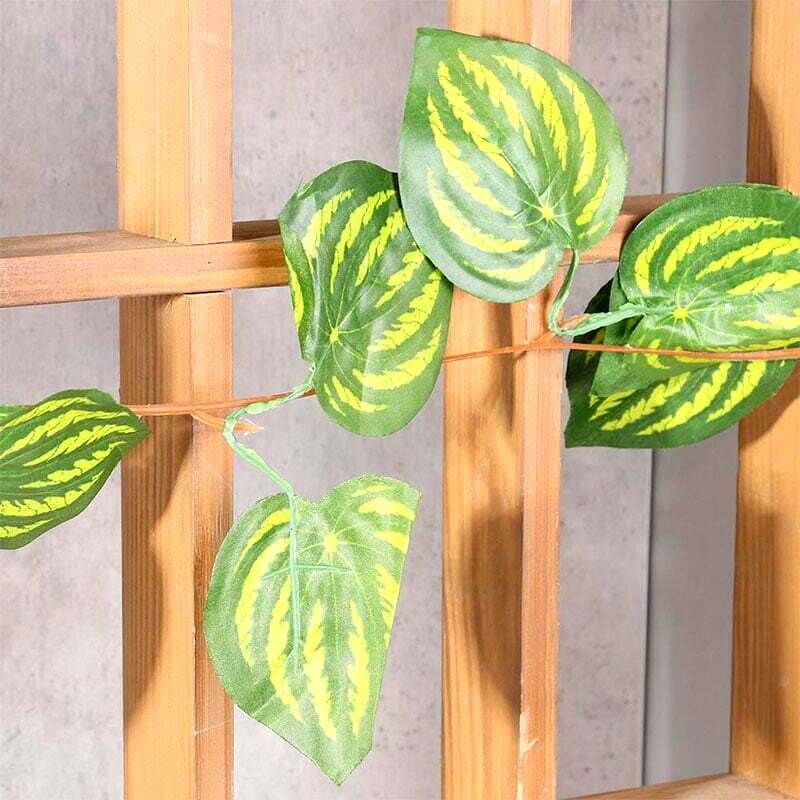 Artificial Green Watermelon Leaf Rattan Hanging Tropical Vine