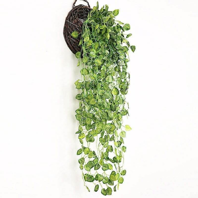 Artificial Green Watermelon Leaf Rattan Hanging Tropical Vine