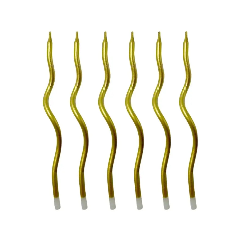 Gold wavy candles for cake decoration