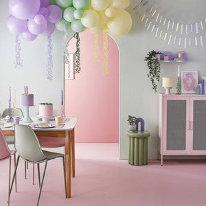 Pastel Happy Birthday Balloon Bundle with Tissue Paper Tails