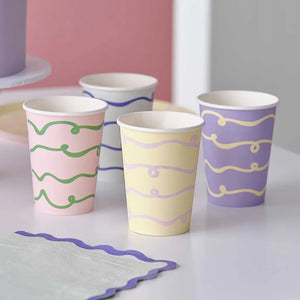 Wavy Pastel Paper Cups 8pk