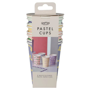 Wavy Pastel Paper Cups 8pk