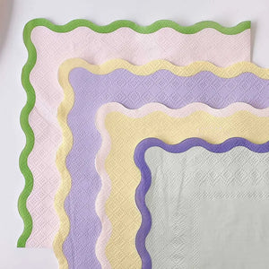 Wavy Pastel Napkins 16pk