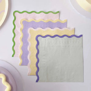 Wavy Pastel Napkins 16pk