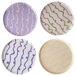 Wavy Pastel Paper Plates 8pk