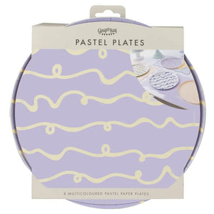 Wavy Pastel Paper Plates 8pk