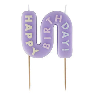 Wavy Pastel Purple Happy Birthday Candle