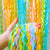 Wavy Pastel Rainbow Tinsel Fringe Foil Curtain party wall decorations