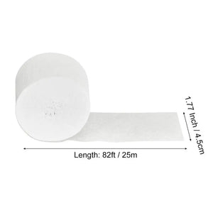 White Crepe Paper Streamer Roll 25m