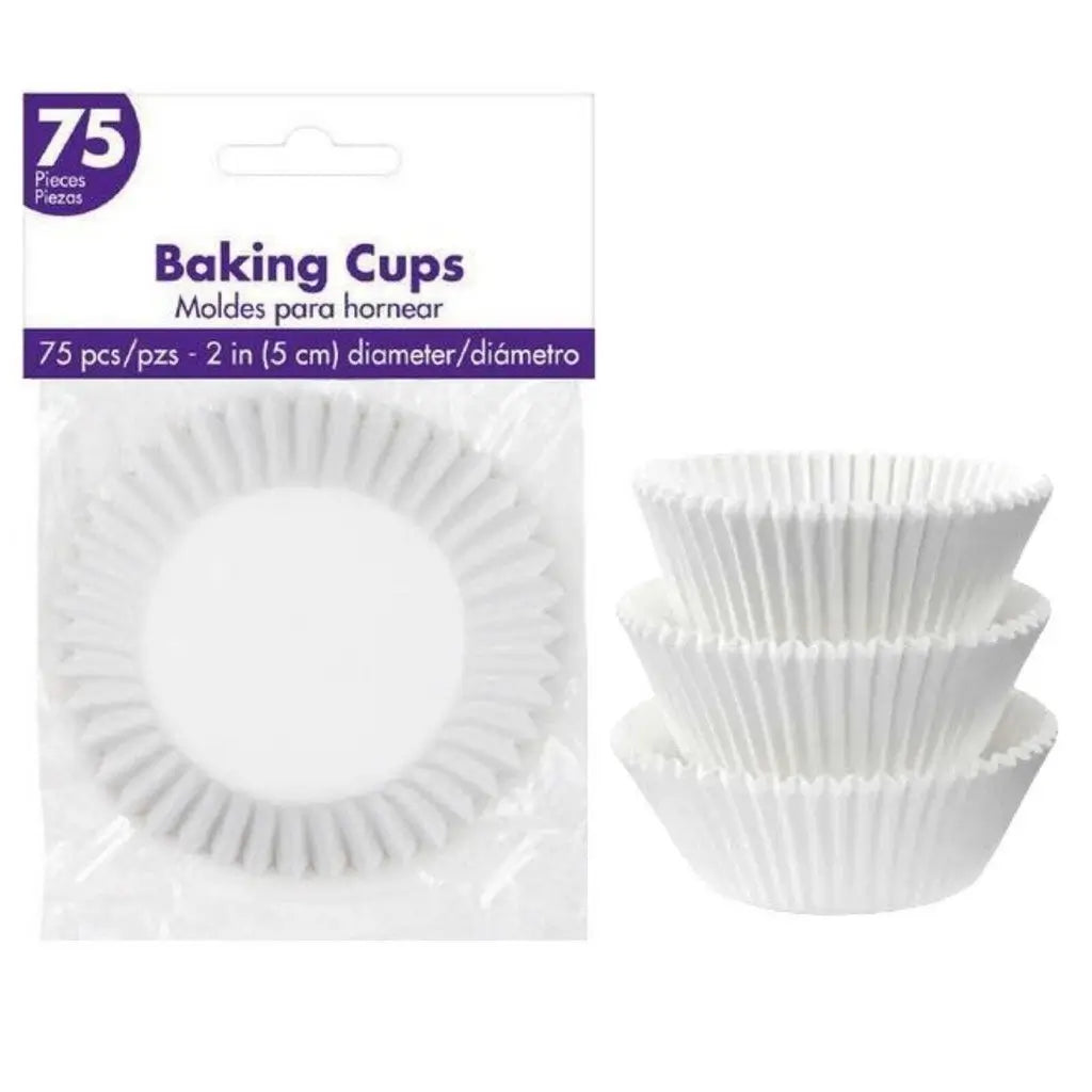 White Cupcake Cases 5cm 75pk