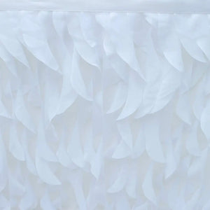 White Curly Willow Fabric Table Skirt