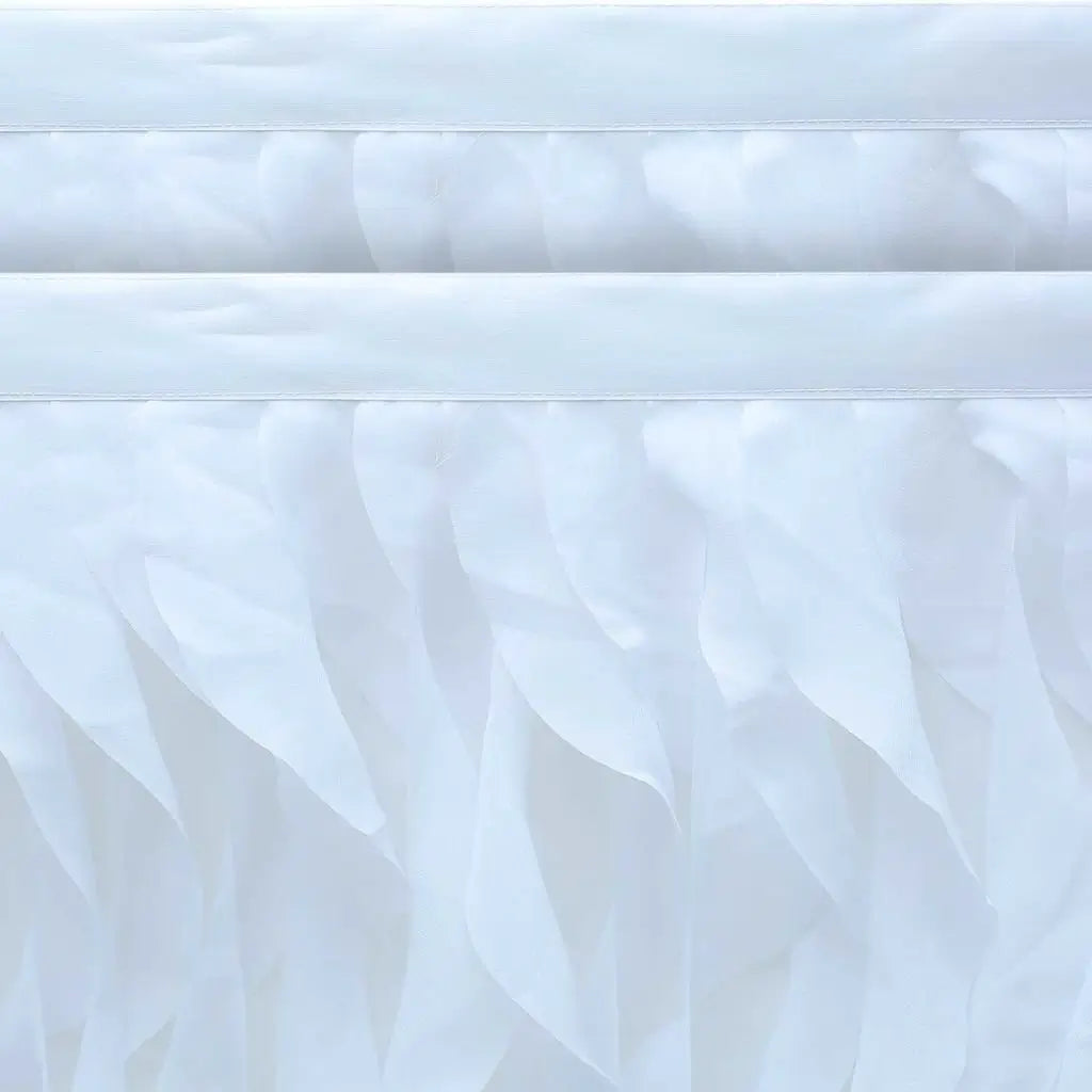 White Curly Willow Fabric Table Skirt