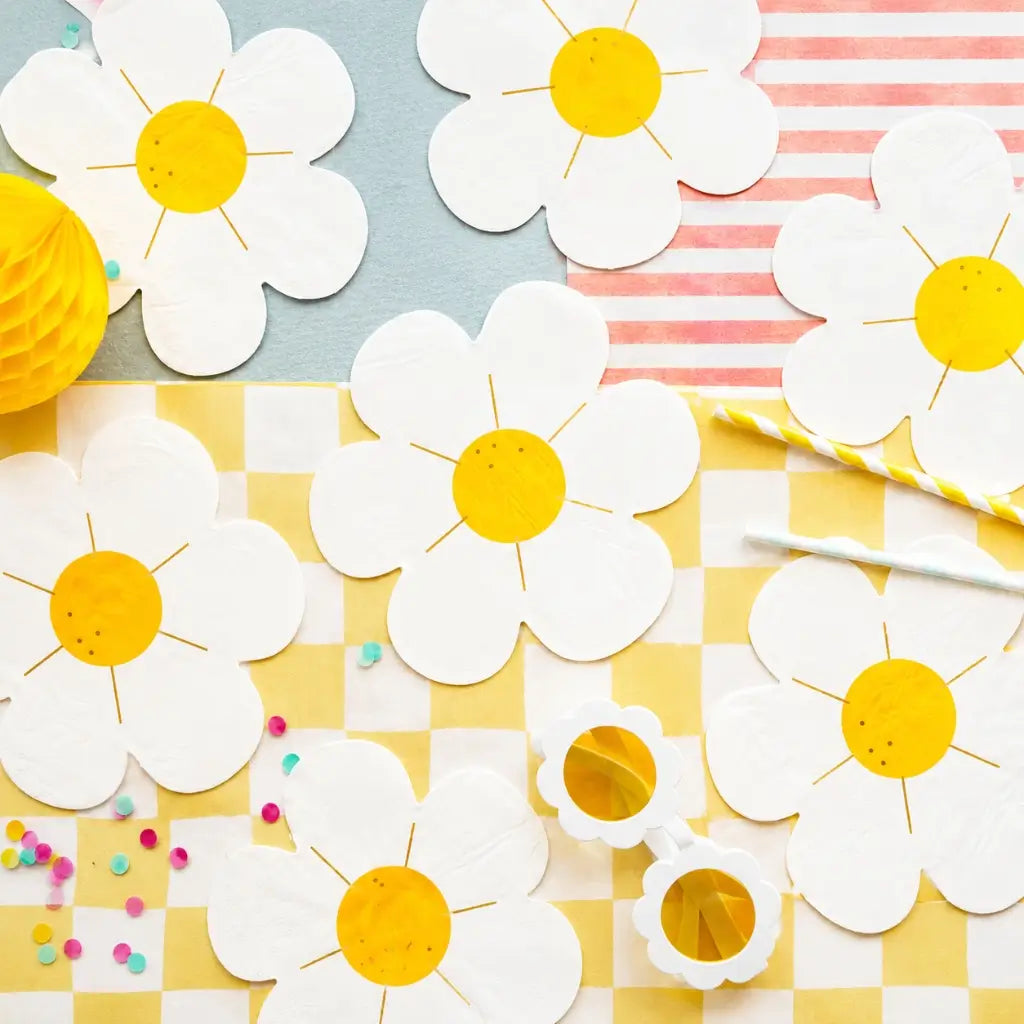 White Daisy Paper Napkins 12pk floral party tableware decorations