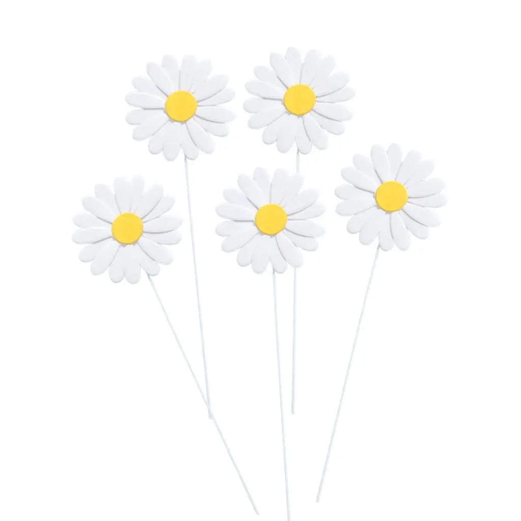 White Daisy Cupcake Toppers 5pk