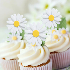 White Daisy Cupcake Toppers 5pk