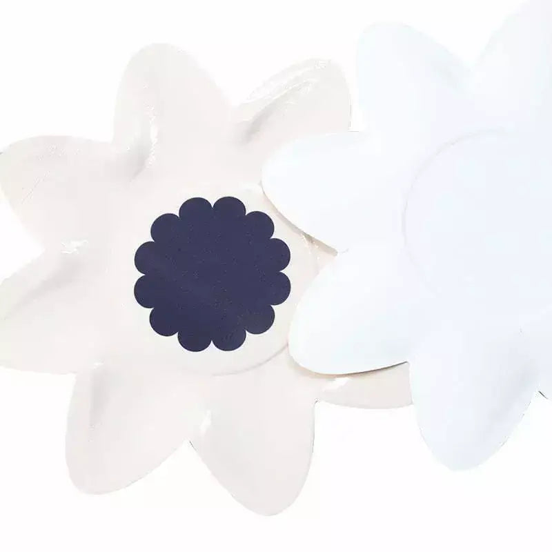 White Daisy Flower Paper Plates 8pk