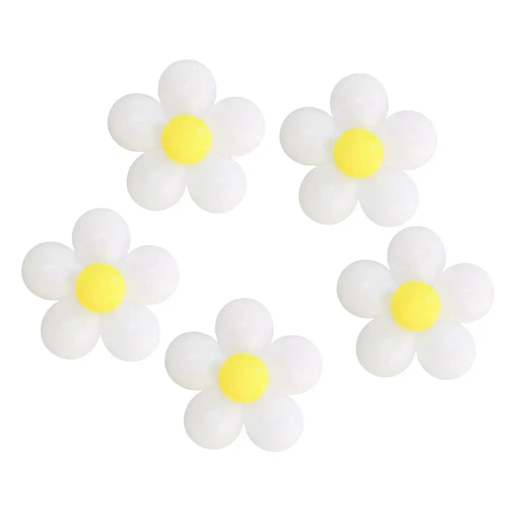 DIY White Daisy Latex Balloons 5pk