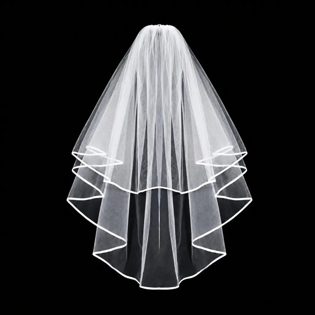 White Double Layer Bridal Wedding Veil